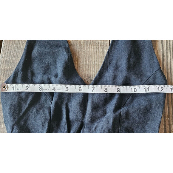 Vintage 90s Xoxo Jumpsuit Womens 5 Black Halter Wide Split Leg Flowy Going Out - Picture 5 of 8